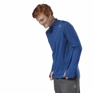 Reebok Running Quarter Zip Sweatshirt Herren - Blau - DE 913-JNA